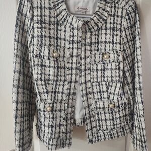 Black and White Tweed Blazer